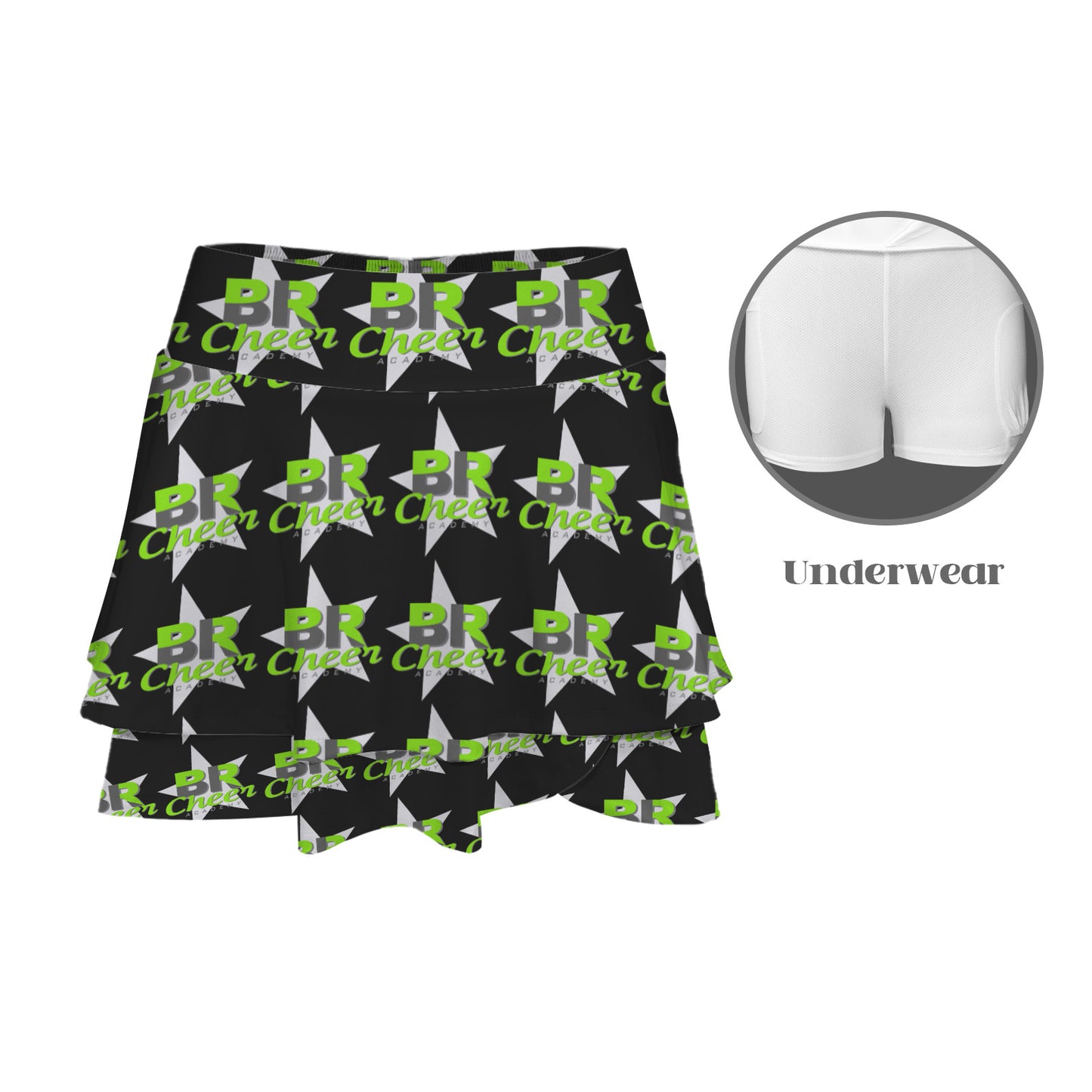 High Waist Layered Ruffle Pockets Sports Skirt
