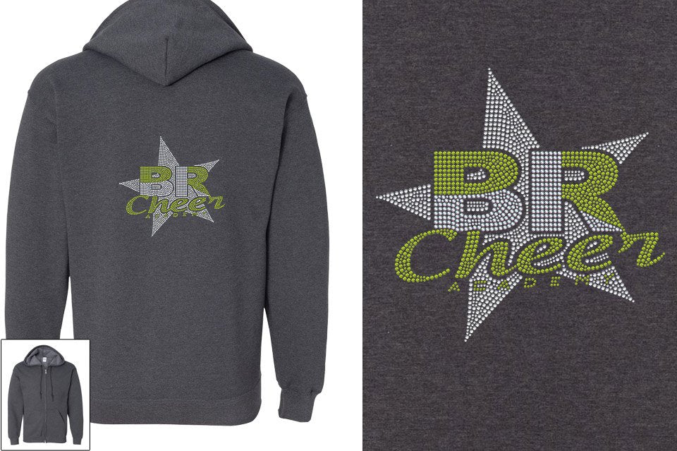 Rhinestones BR ACADEMY with star Unisex Zip Hoodie