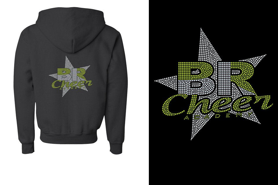 Rhinestones BR ACADEMY with star Youth Unisex Zip Hoodie