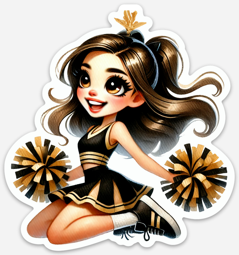 Cheerleader Black 1 Sticker