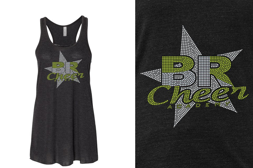 Rhinestones BR ACADEMY with star Youth Flowy Racerback Tank