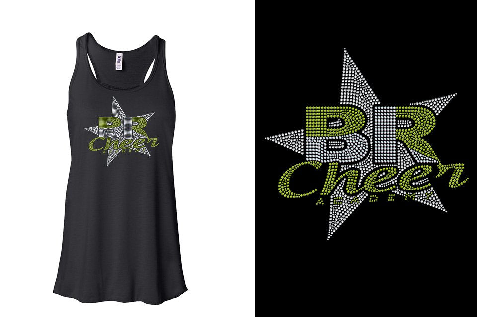 Rhinestones BR ACADEMY with star Youth Flowy Racerback Tank