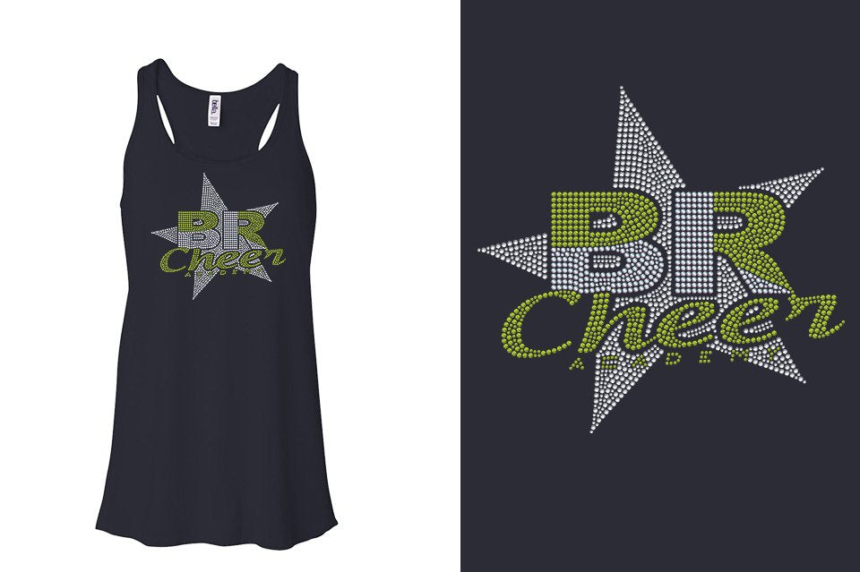 Rhinestones BR ACADEMY with star Youth Flowy Racerback Tank