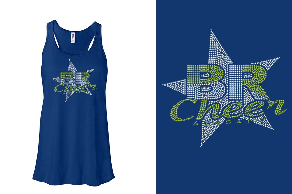 Rhinestones BR ACADEMY with star Youth Flowy Racerback Tank
