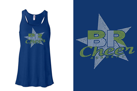 Rhinestones BR ACADEMY with star Youth Flowy Racerback Tank