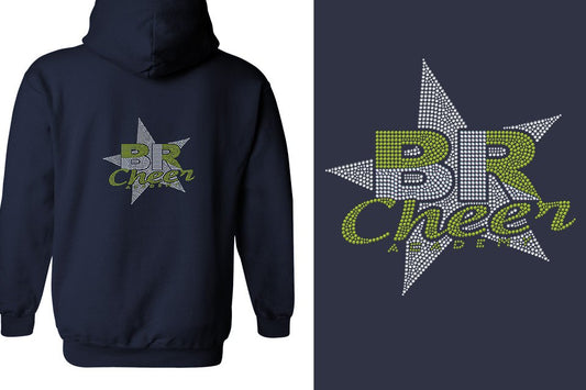 Rhinestones BR ACADEMY with star Unisex Zip Hoodie