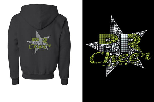 Rhinestones BR ACADEMY with star Youth Unisex Zip Hoodie
