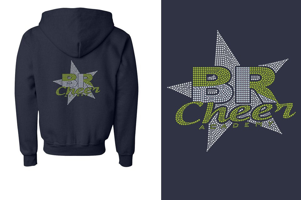Rhinestones BR ACADEMY with star Youth Unisex Zip Hoodie
