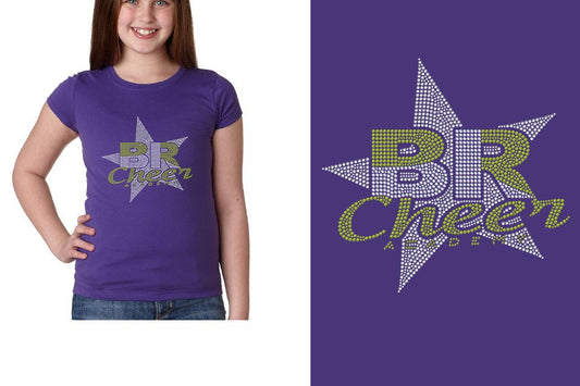 Rhinestones BR ACADEMY with star Youth Girls' Princess T-Shirt