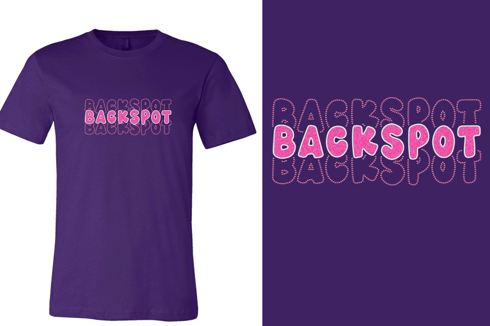 BACKSPOT 3-lines glitter rhinestones Unisex t-shirt
