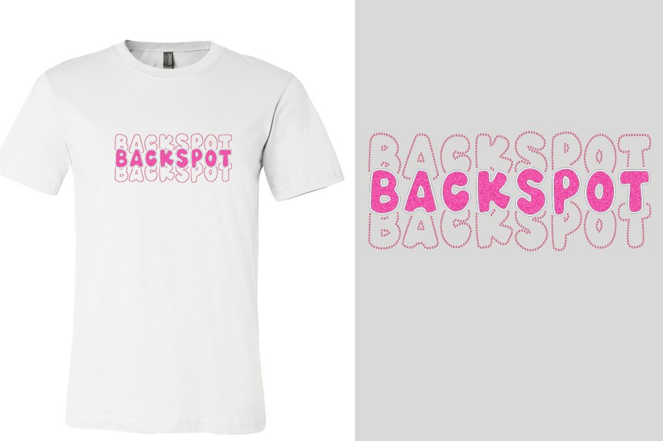 BACKSPOT 3-lines glitter rhinestones Unisex t-shirt