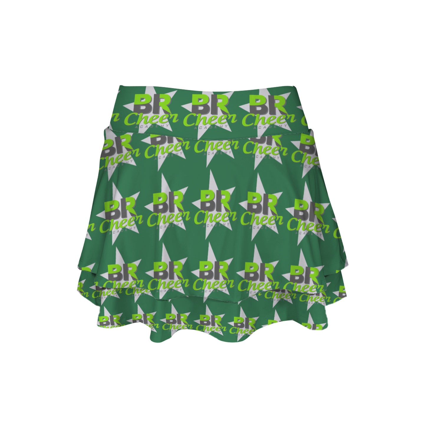 High Waist Layered Ruffle Pockets Sports Skirt